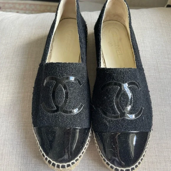 Authentic Chanel espadrilles flat shoes slip-ons - Picture 9 of 11